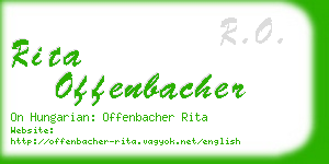 rita offenbacher business card